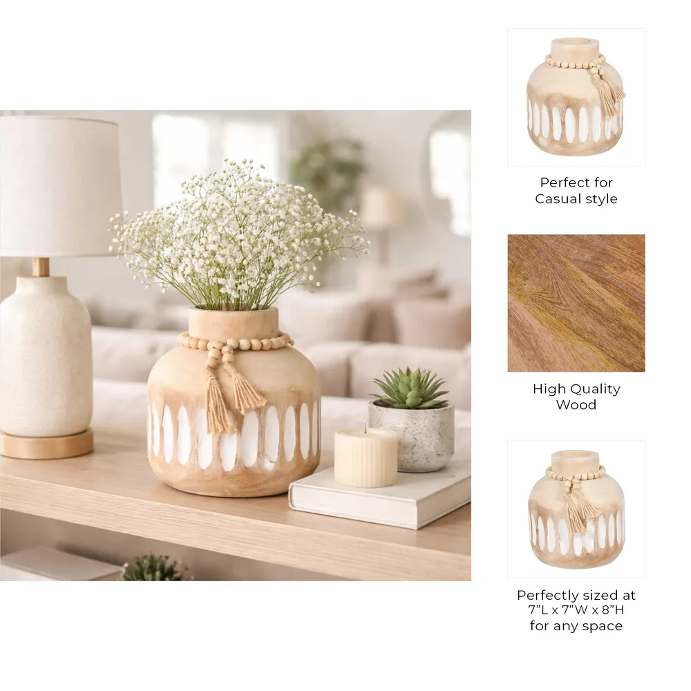 PEARLLAND BROWN VASE 8 (IN)