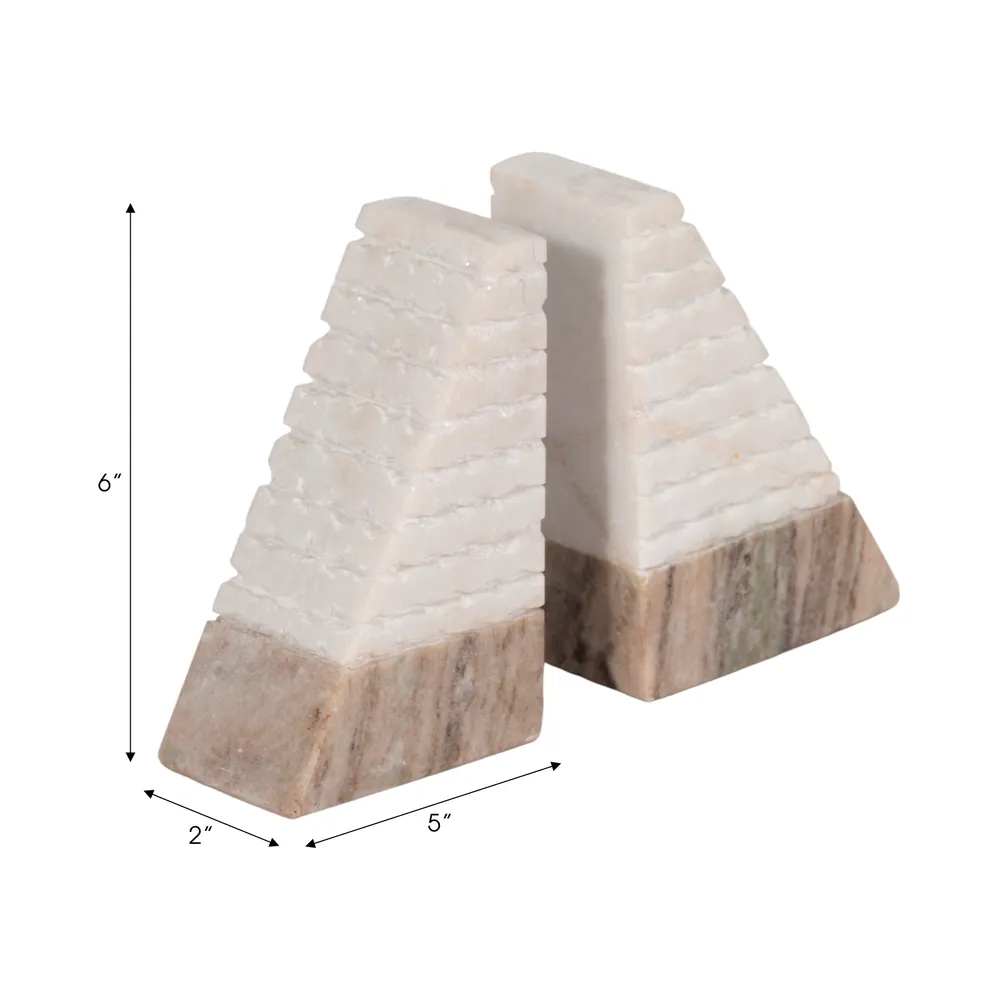 PARKWORTH SET OF 2 WHITE BOOKENDS 6 (IN)