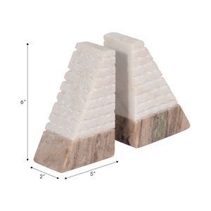 PARKWORTH SET OF 2 WHITE BOOKENDS 6 (IN) 8