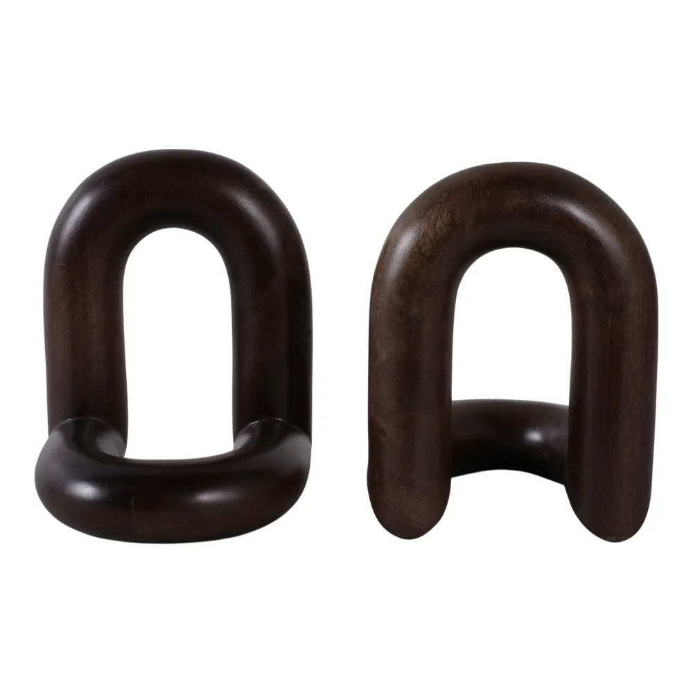 TRUEPORT SET OF 2 BROWN BOOKENDS 8 (IN)