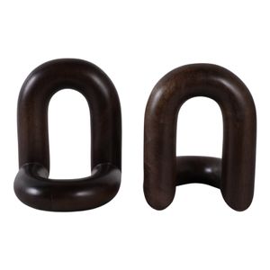 TRUEPORT SET OF 2 BROWN BOOKENDS 8 (IN) 6