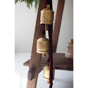 Jingle Bell Cluster with Maroon Velvet Ribbon 2