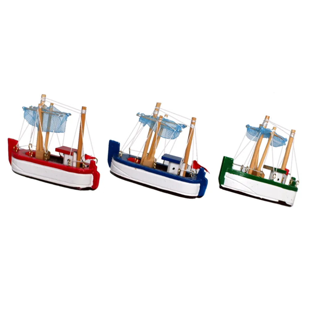 3-3/4" FISHING TRAWLER ORNAMENT 3-ASST