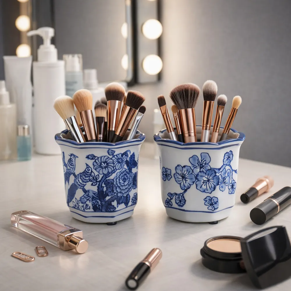 BERGENFIELD SET OF 2 BLUE PENCIL CUP 4 (IN)