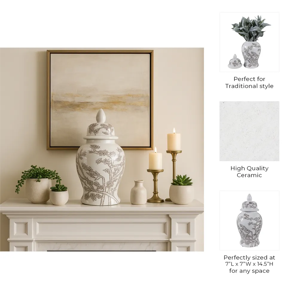 BARTONRUN WHITE CHINOISERIE 15 (IN)