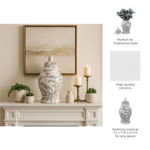 BARTONRUN WHITE CHINOISERIE 15 (IN) 10