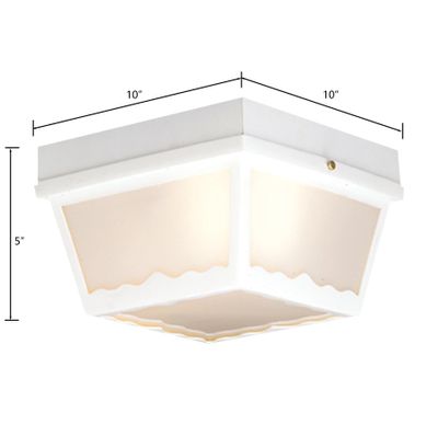 Wavy 10'' Wide 2-Light Outdoor Flush Mount - White