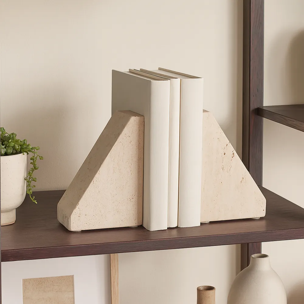 HOBARTBEACH SET OF 2 TAN BOOKENDS 6 (IN)