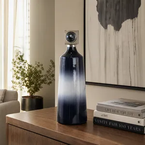 HADLEYHAM BLUE GLASS VASE 23 (IN) 11