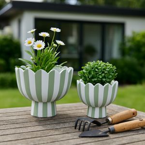 DENTONFIELD SET OF 2 WHITE PLANTER 8 (IN) 2