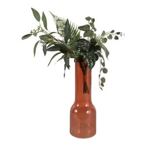 HOLLISBEACH BROWN GLASS VASE 16 (IN) 3