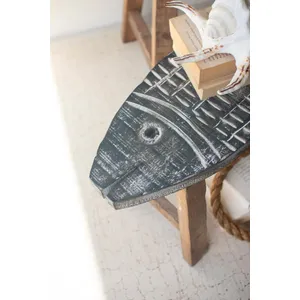 Set of 2 Wooden Fish Stools 3
