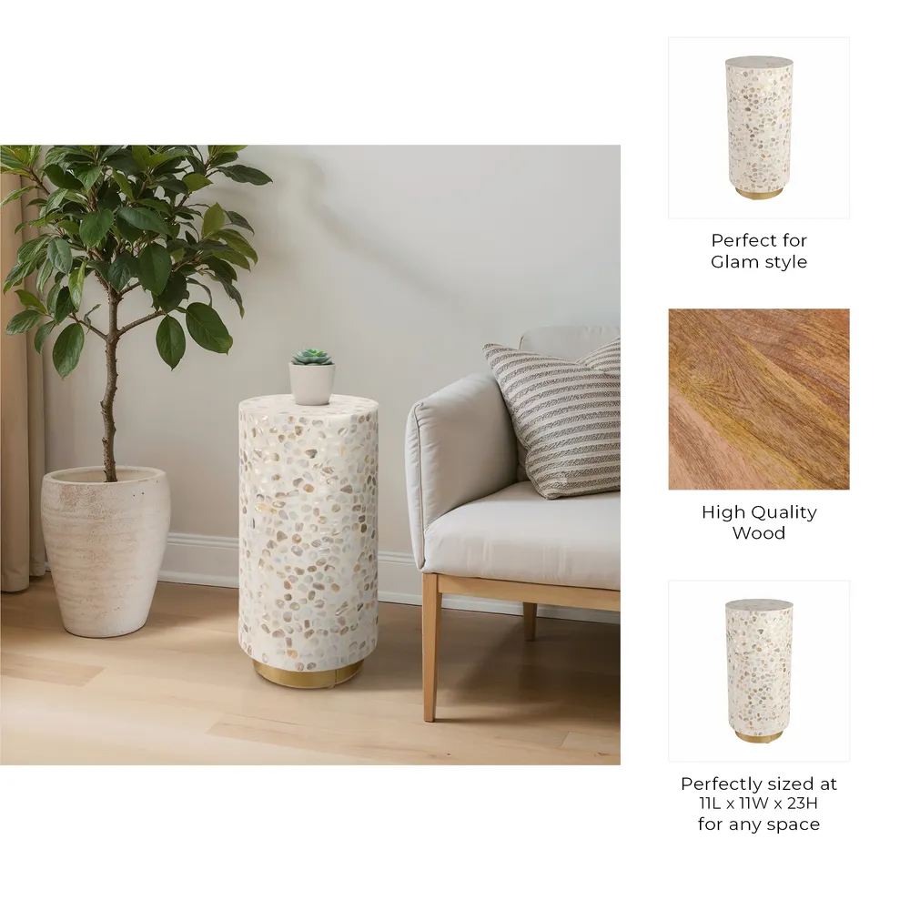 23" ALLERD MOTHER & PEARL COCKTAIL TABLE