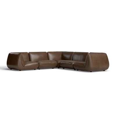 Ashon 5;5 - Piece Leather Sectional