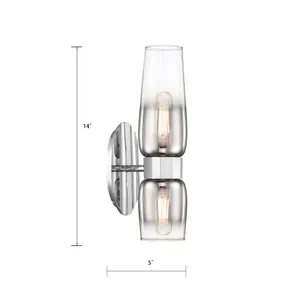 Flame 14'' High 2-Light Sconce - Chrome 2