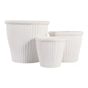 DREW SET OF 3 WHITE PLANTER 13 (IN) 6