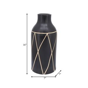 FENTONMOOR BLACK VASE 16 (IN) 9