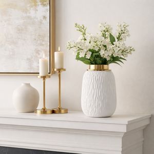 ADLERCREST WHITE VASE 9 (IN) 11