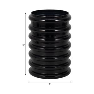 HUTTONSIDE BLACK GLASS VASE 9 (IN) 9