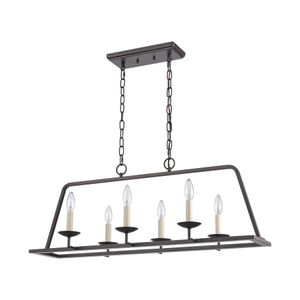 Joanie 34'' Wide 6-Light Linear Chandelier - Old Bronze 6