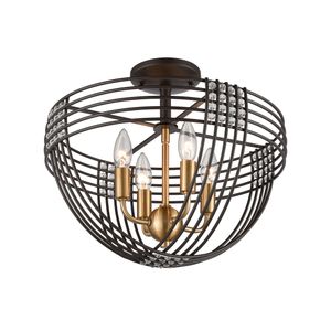 Concentric 16'' Wide 4-Light Semi Flush Mount - Oil Rubbed Bronze 2