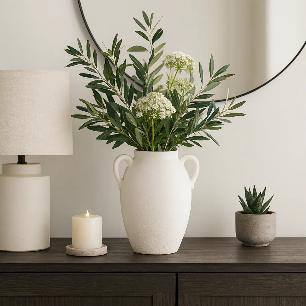 LAYLAFORD WHITE VASE 10 (IN)