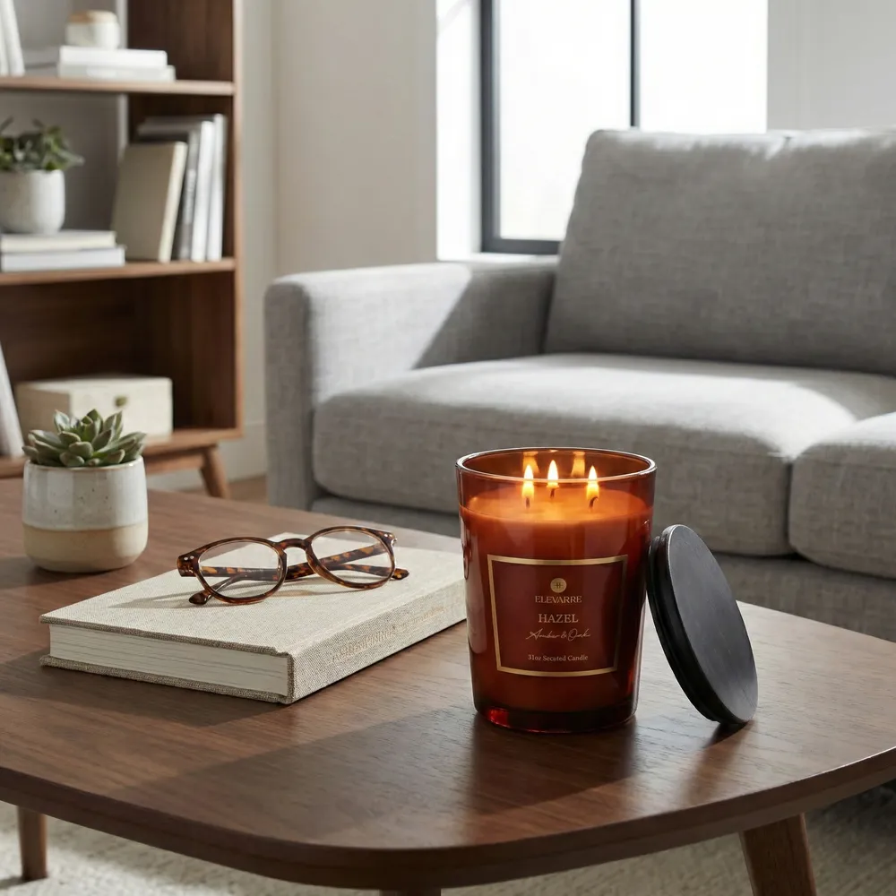 ROWANSTONE HAZEL AMBER & OAK CANDLE 7 (IN)