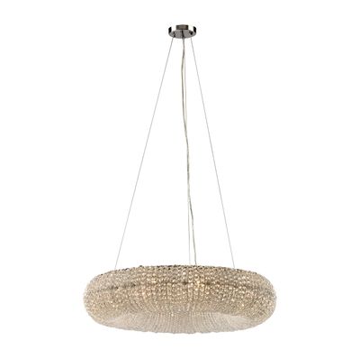Crystal Ring 28″ Wide 10-Light Chandelier - Polished Chrome