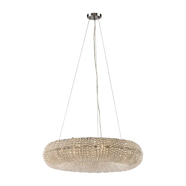 Crystal Ring 28'' Wide 10-Light Chandelier - Polished Chrome