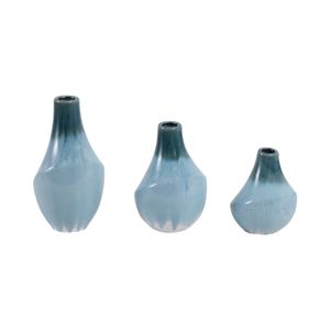 EDMONDFORD SET OF 3 GREEN VASES 9 (IN) 3