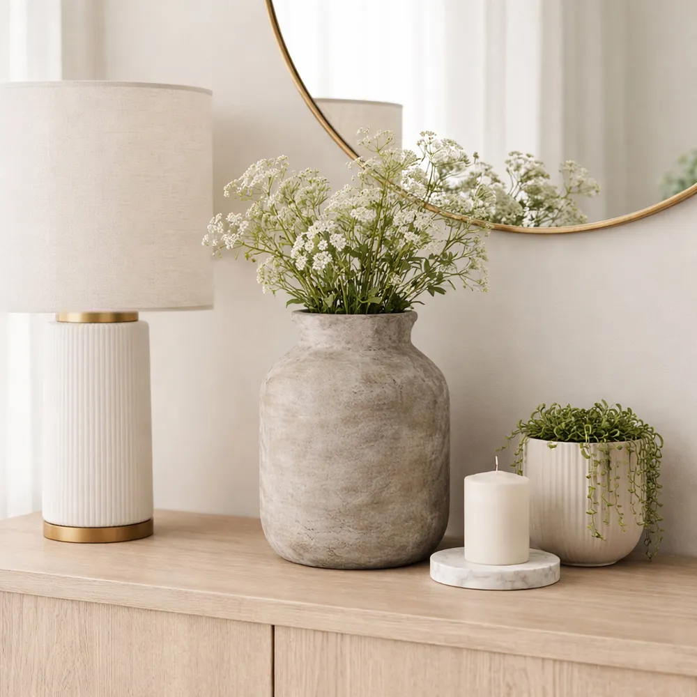 CHILTONLAKE GRAY VASE 12 (IN)