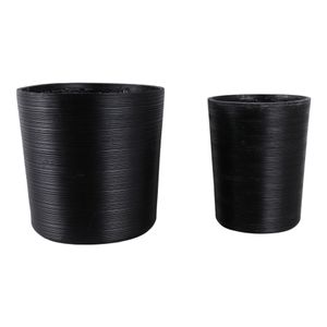 SKYEMOOR SET OF 2 BLACK PLANTER 21 (IN) 4