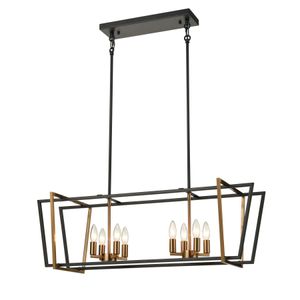Bridgette 36'' Wide 8-Light Linear Chandelier - Matte Black 1