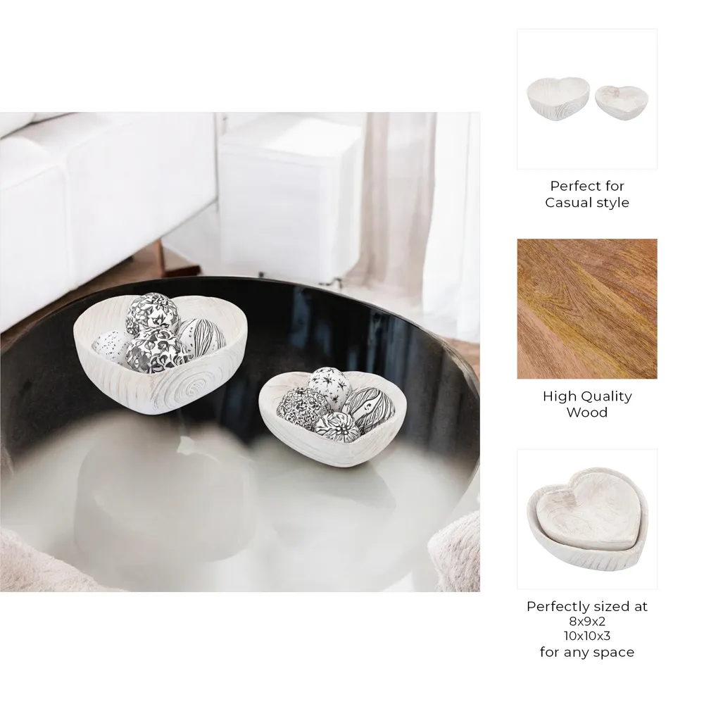 DASHLAKE SET OF 2 WHITE BOWLS 3 (IN)