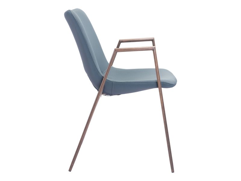 Desi Dining Chair Azure Gray & Walnut 3