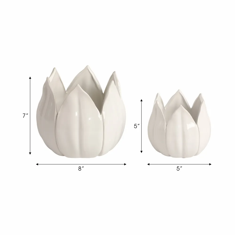 GENTRYWIND SET OF 2 WHITE PLANTER 8 (IN)