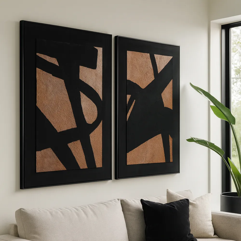 DRAYTONSTONE SET OF 2 BLACK ART 48 (IN)