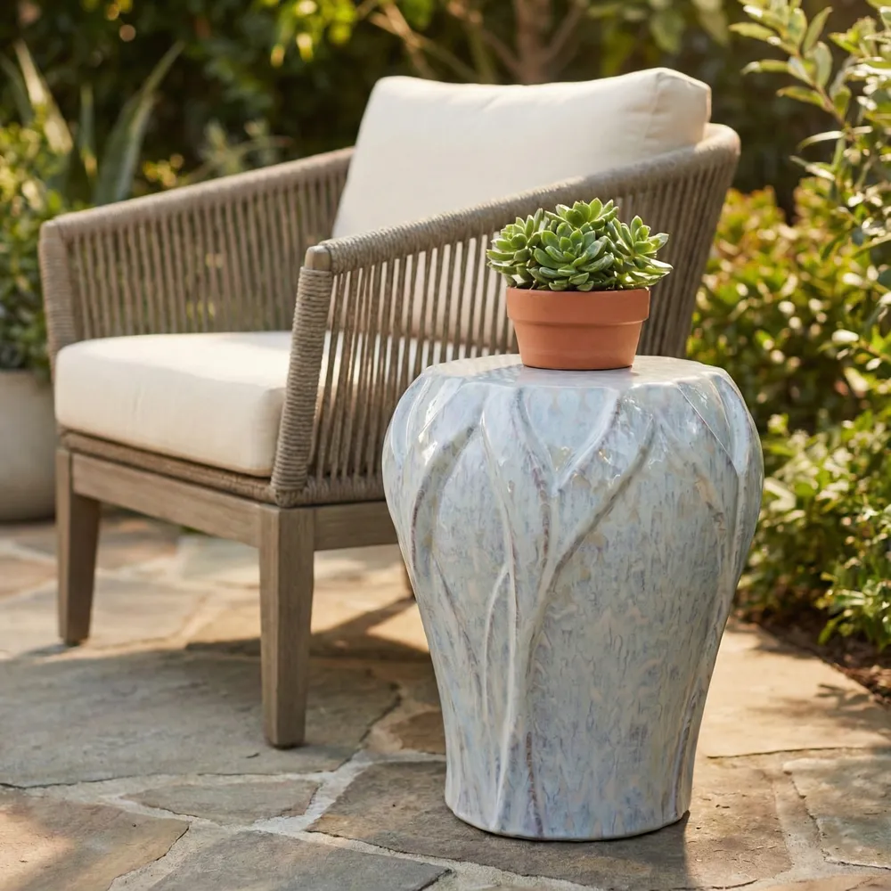 JASPERRUN IVORY GARDEN STOOL 18 (IN)