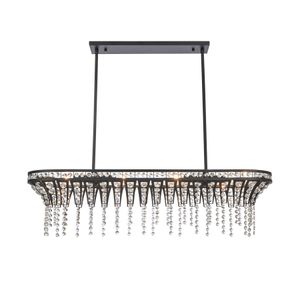 Fantania 36'' Wide 4-Light Linear Chandelier - Matte Black 1