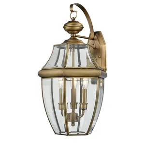 Ashford 12'' High 3-Light Outdoor Sconce - Antique Brass 1