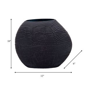 HELTONWELL BLACK GLASS VASE 10 (IN) 5