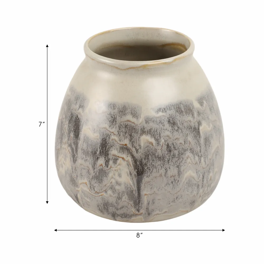 HAWLEYGROVE GRAY VASE 8 (IN)