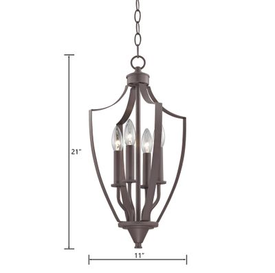 Foyer 11'' Wide 4-Light Chandelier - Oil Rubbed Bronze