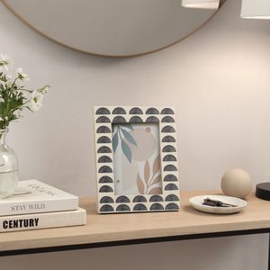 RESIN, 5X7 BLACK ARCHES PHOTO FRAME, IVORY/BLACK 2