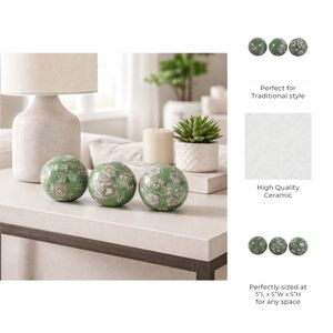 NOVAPORT SET OF 3 GREEN ORBS 5 (IN) 10