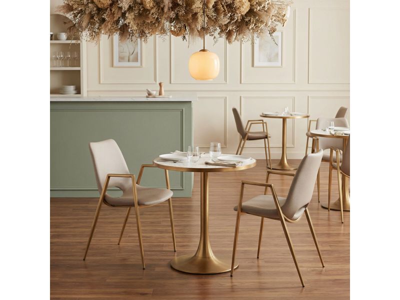Desi Dining Chair Beige & Gold 2