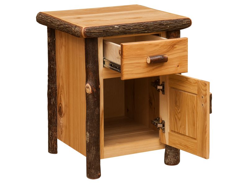 Hickory Log Enclosed End Table - Cinnamon 3