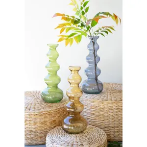 Small Glass Bubble Vase / Blue 5
