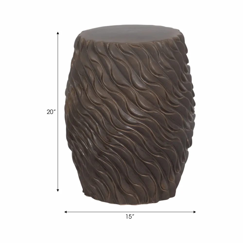 DEWEYHOLM BROWN GARDEN STOOL 20 (IN)