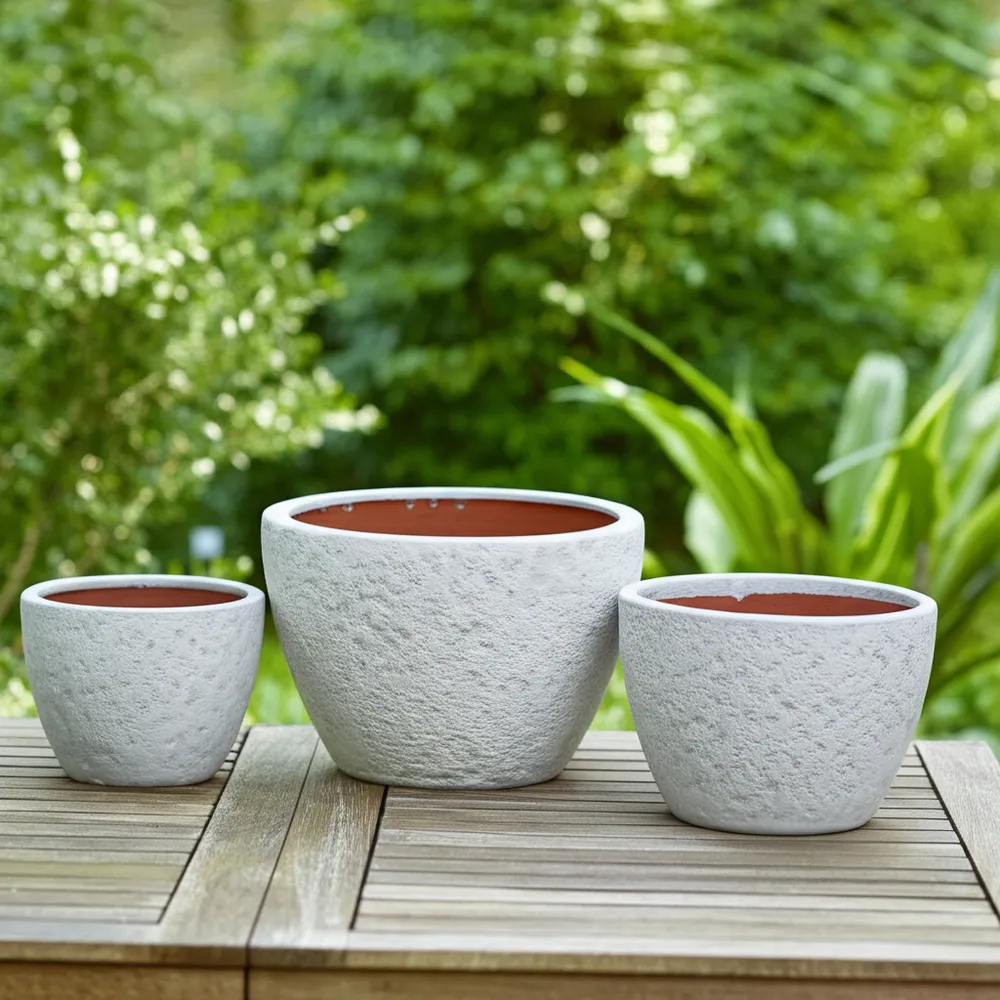 BYRONHAM SET OF 3 WHITE PLANTER 10 (IN)